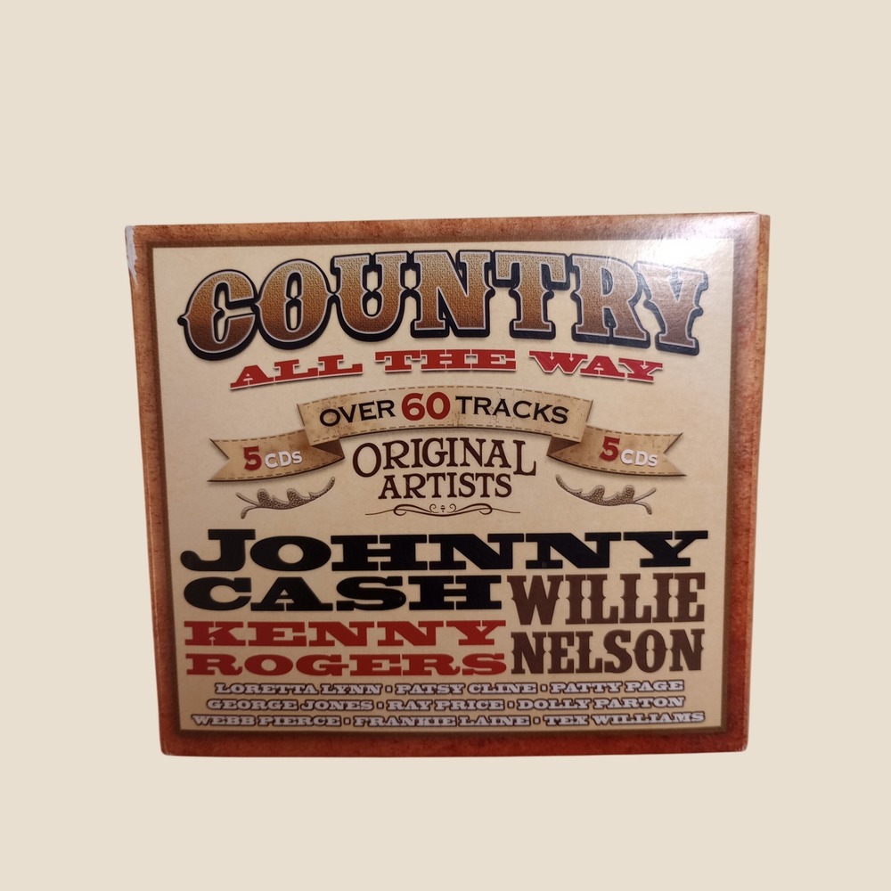 Country All The Way Johnny Cash Willie Nelson 5-CD Box Set Western Country Music